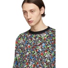 Facetasm Black and Multicolor Fringes T-Shirt