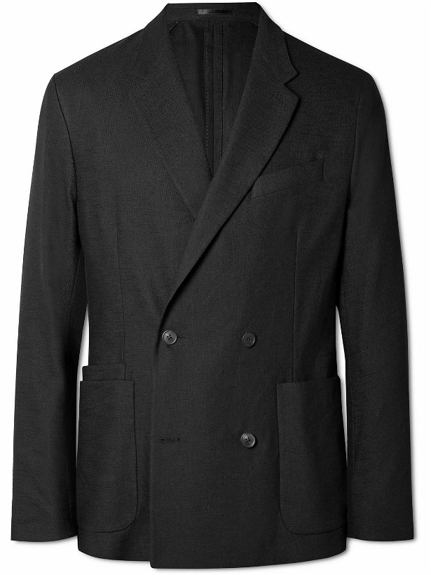 Photo: Paul Smith - Double-Breasted Linen-Blend Blazer - Black