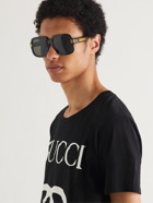 GUCCI - Square-Frame Tortoiseshell Acetate and Gold-Tone Sunglasses