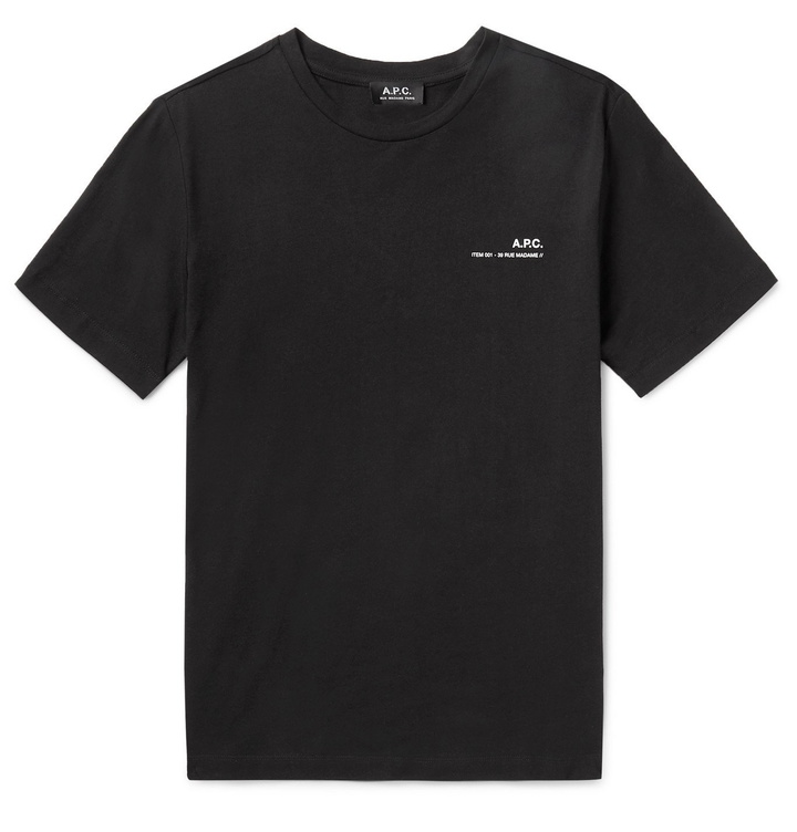 Photo: A.P.C. - Logo-Print Cotton-Jersey T-Shirt - Black