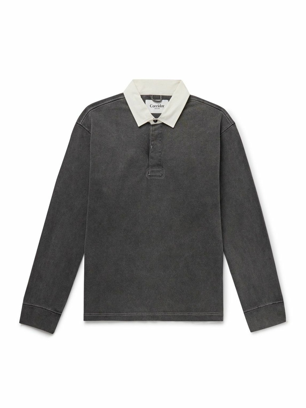 Photo: Corridor - Rugby Cotton-Jersey Polo Shirt - Black