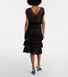 Dries Van Noten Polka-dot cotton-blend tiered midi dress