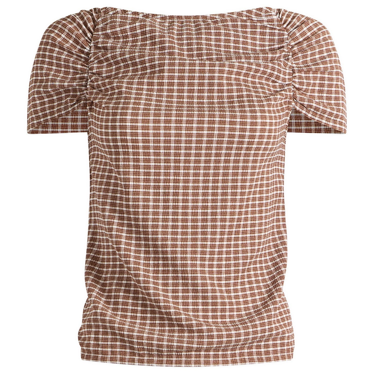 Hosbjerg Women's Clara Top in Brown Checks