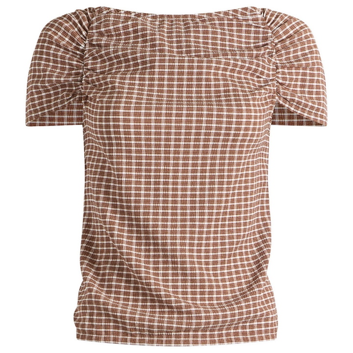 Photo: Hosbjerg Women's Clara Top in Brown Checks