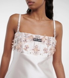 Miu Miu Embellished silk and wool midi dress