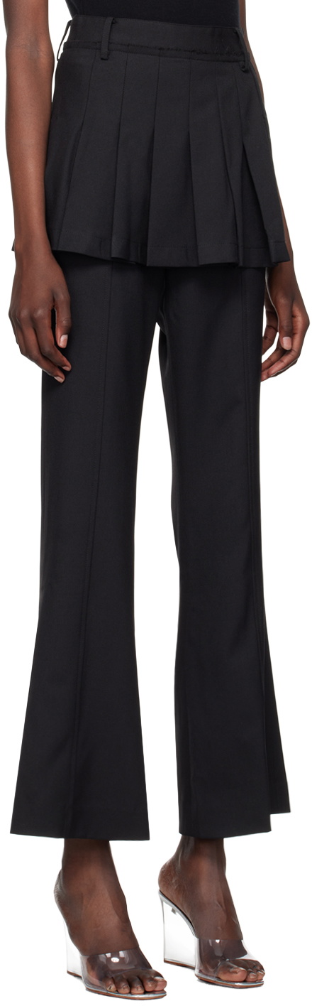 Rokh Black Pleated Mini Skirt Trousers