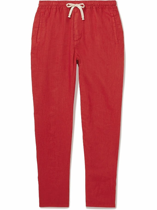Photo: Altea - Martin Tapered Linen Drawstring Trousers - Red