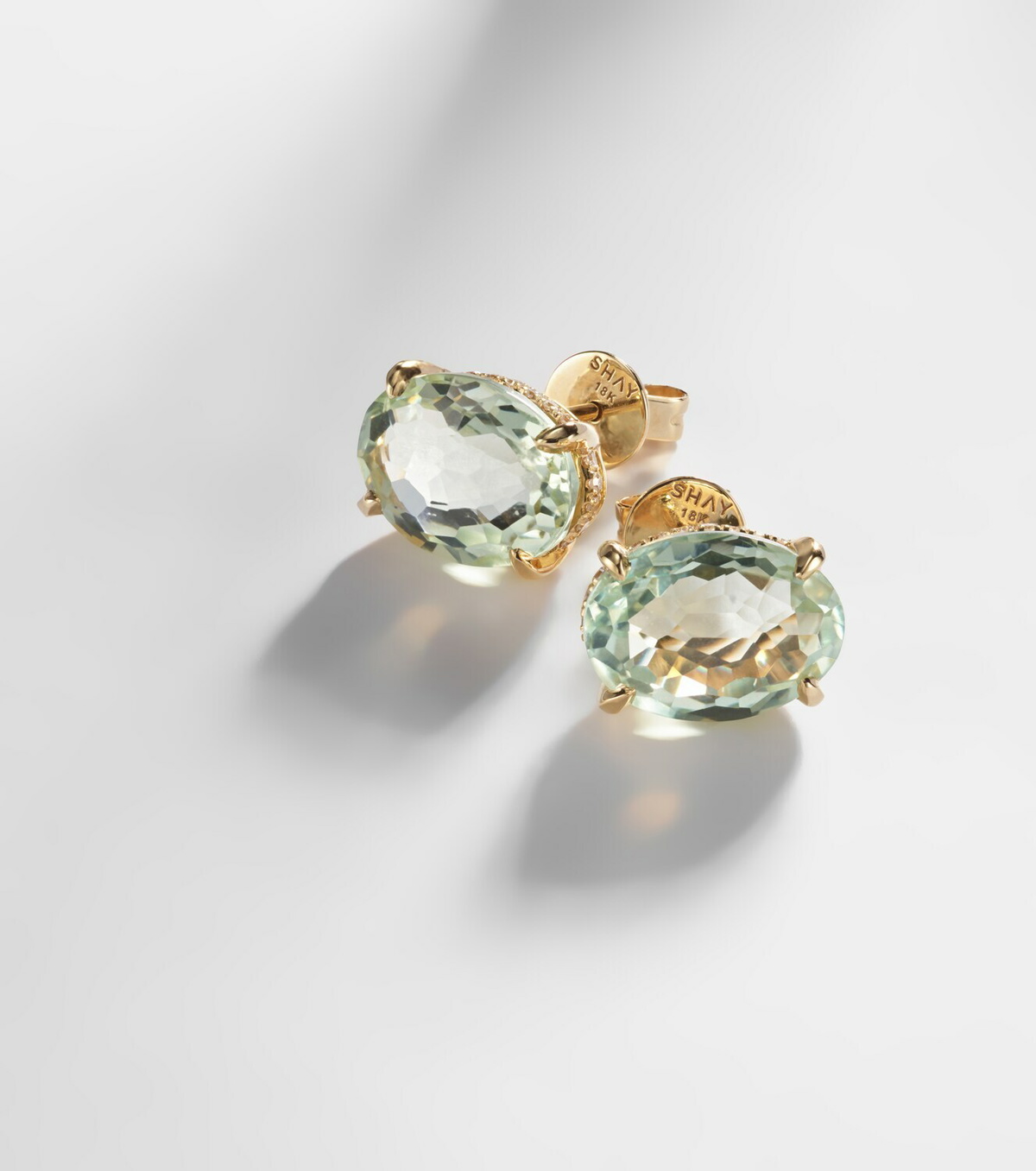 Shay Jewelry 18kt gold earrings with amethyst and diamonds