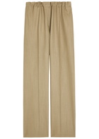 Calvin Klein Fernanda Wide-leg Wool-blend Trousers Light Brown