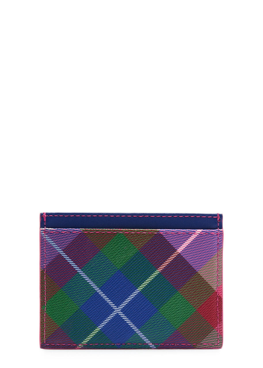 Vivienne Westwood Tartan-print Faux Leather Card Holder - Pink