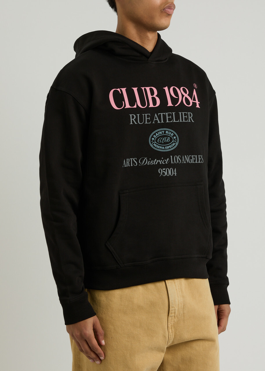 Club 1984 Art District Hooded Cotton Sweatshirt Black