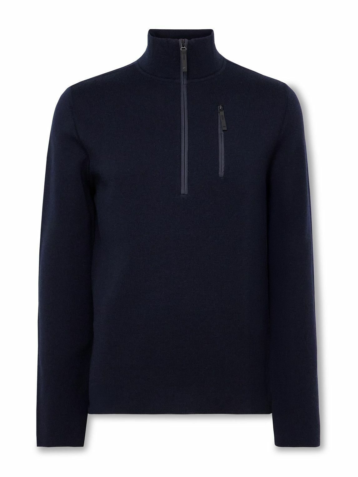 Aztech Mountain - Matterhorn Shell-Trimmed Wool Half-Zip Ski Mid-Layer - Blue