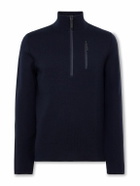Aztech Mountain - Matterhorn Shell-Trimmed Wool Half-Zip Ski Mid-Layer - Blue