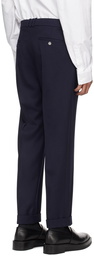 Balmain Navy Rolled Cuff Trousers