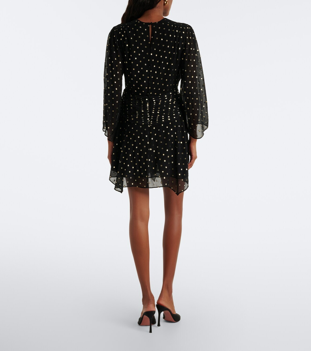Rixo Clove polka-dot chiffon minidress