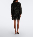 Rixo Clove polka-dot chiffon minidress