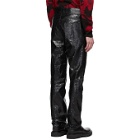 Givenchy Black Leather Perforated Square Pants