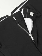 A.PRESSE - Straight-Leg Pleated Wool-Gabardine Trousers - Black