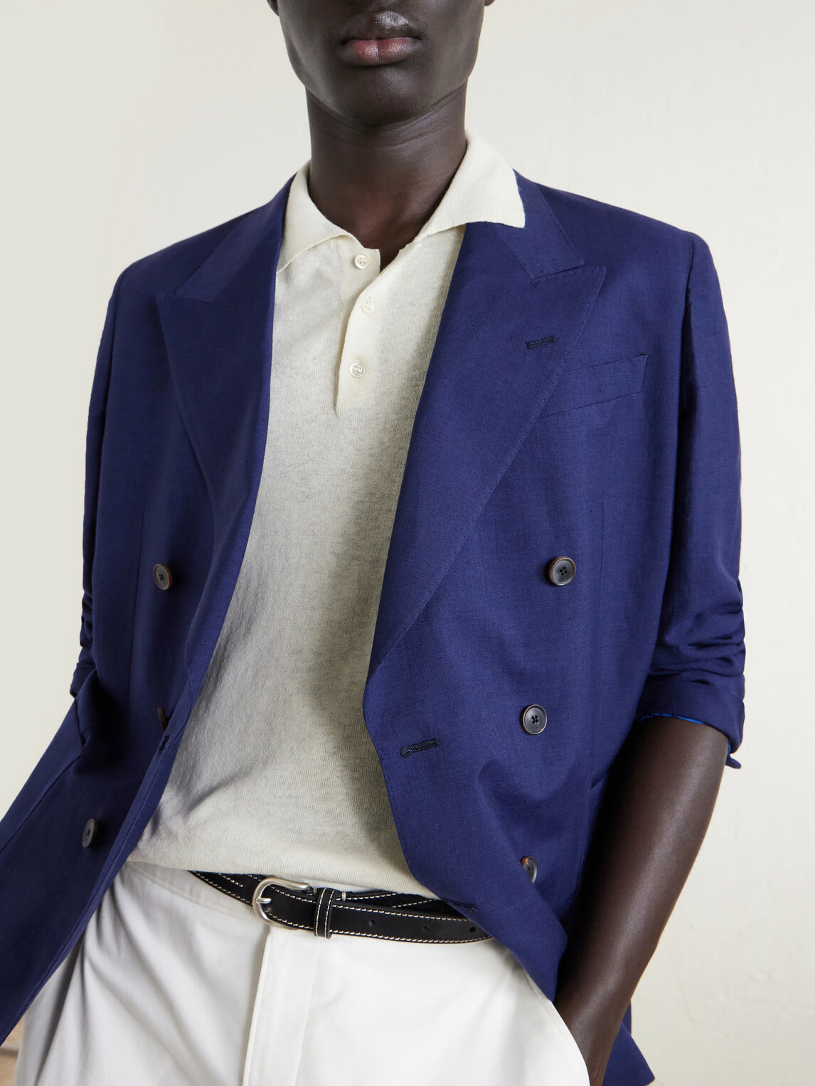 Altea - Linen and Cotton-Blend Polo Shirt - Neutrals