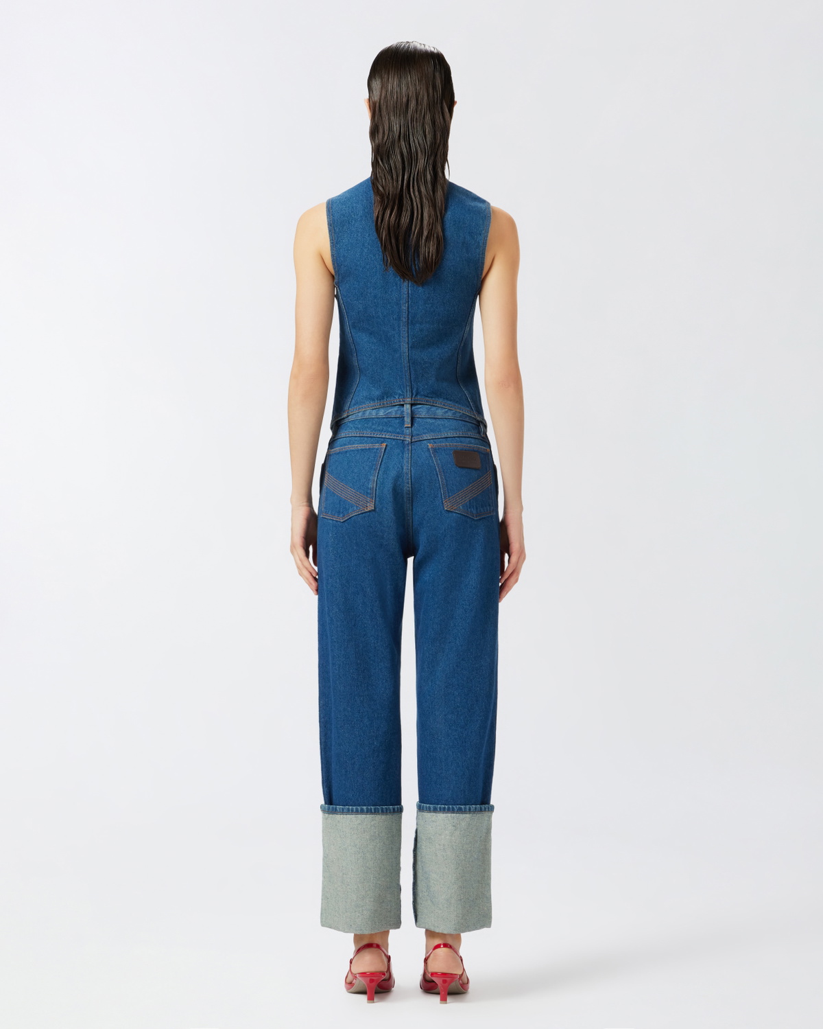 Pinko Reimagine Cuffed Straight Jeans Pinko X Patrick Mc Dowell Rinse Wash