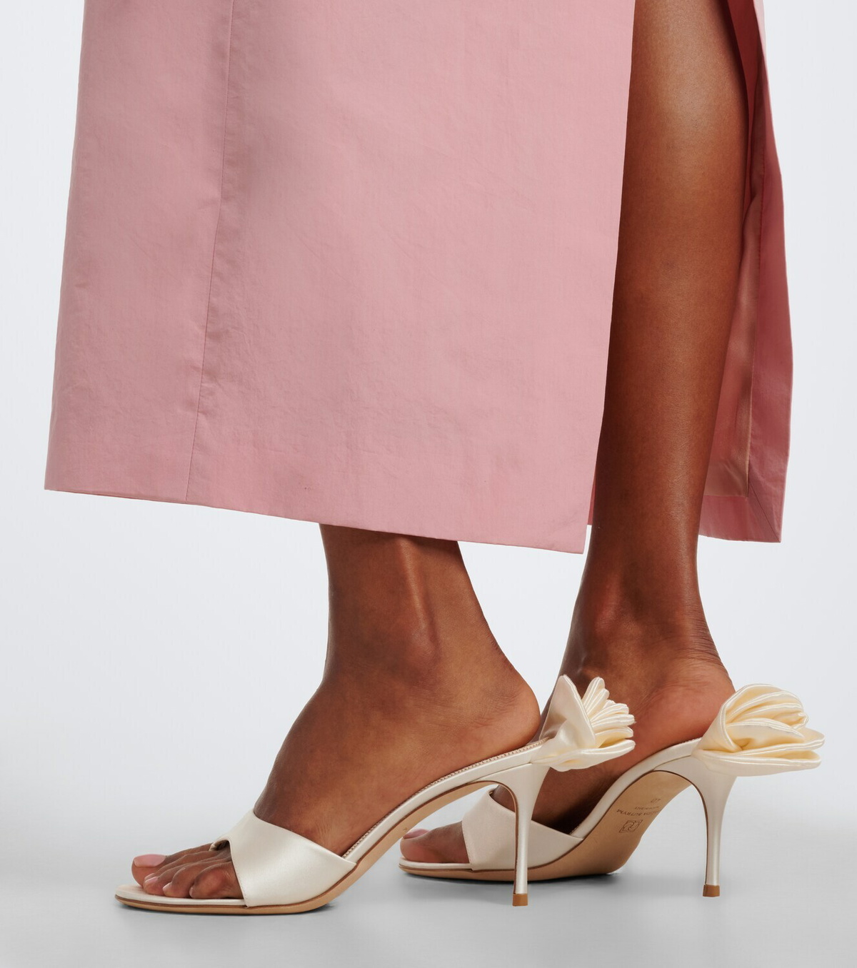 Magda Butrym Floral-appliqué satin thong sandals