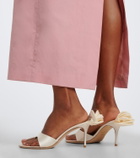 Magda Butrym Floral-appliqué satin thong sandals