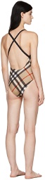 Burberry Alagon Check One-Piece Swimsuit