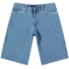 A.P.C. Women's Beverly Long Denim Shorts in Blue