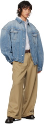 Hed Mayner Blue Faded Denim Jacket
