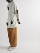 JW Anderson - Oversized Embellished Mohair-Blend Mock-Neck Sweater - Neutrals