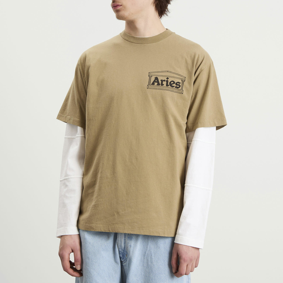 Aries Men's Temple T-Shirt in Khaki