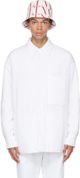 Valentino White Padded Cotton Poplin Shirt