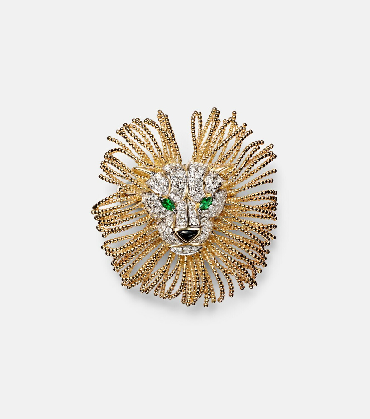 Yvonne Léon Lion 9kt gold pendant necklace with gemstones