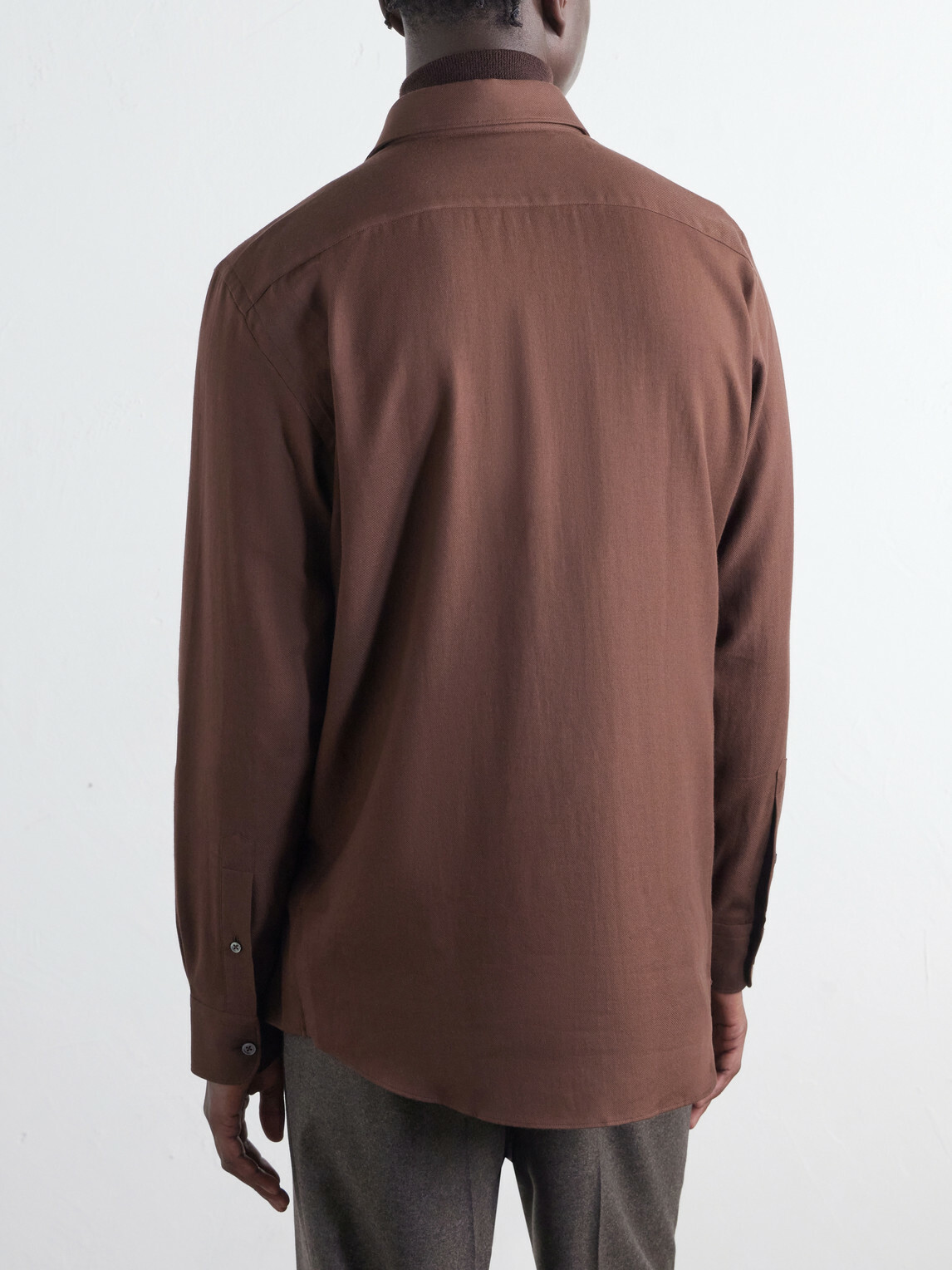 Zegna - Cotton and Cashmere-Blend Twill Shirt - Brown
