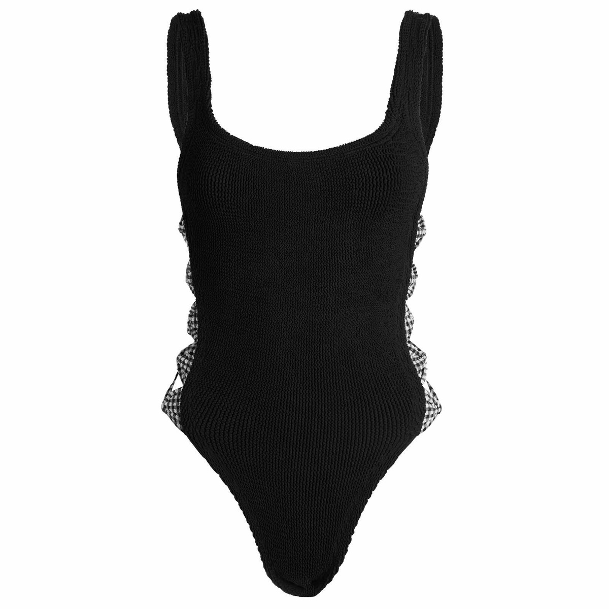 Hunza G SQUARENECKSWIMCRINKLEBLACK 関税送料込 Hunza G Women's Square Neck Swimsuit in Black Hunza G