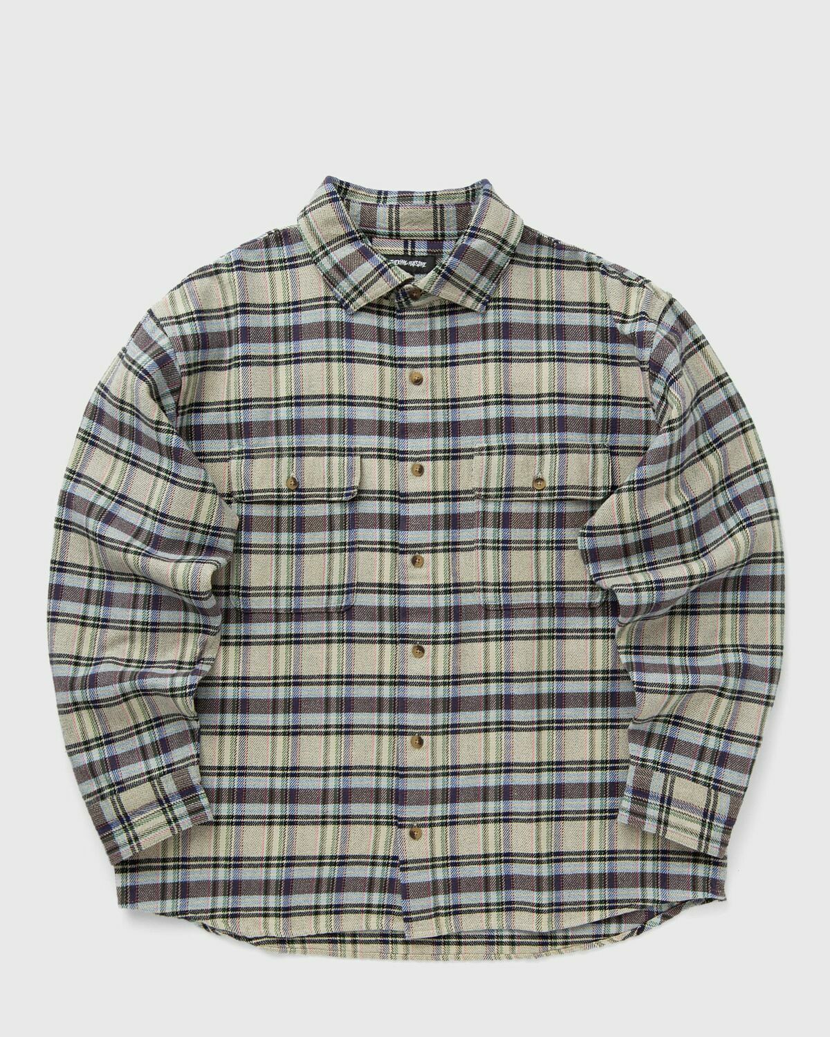 Fucking Awesome Rusty Plaid Flannel Grey/Beige Longsleeves
