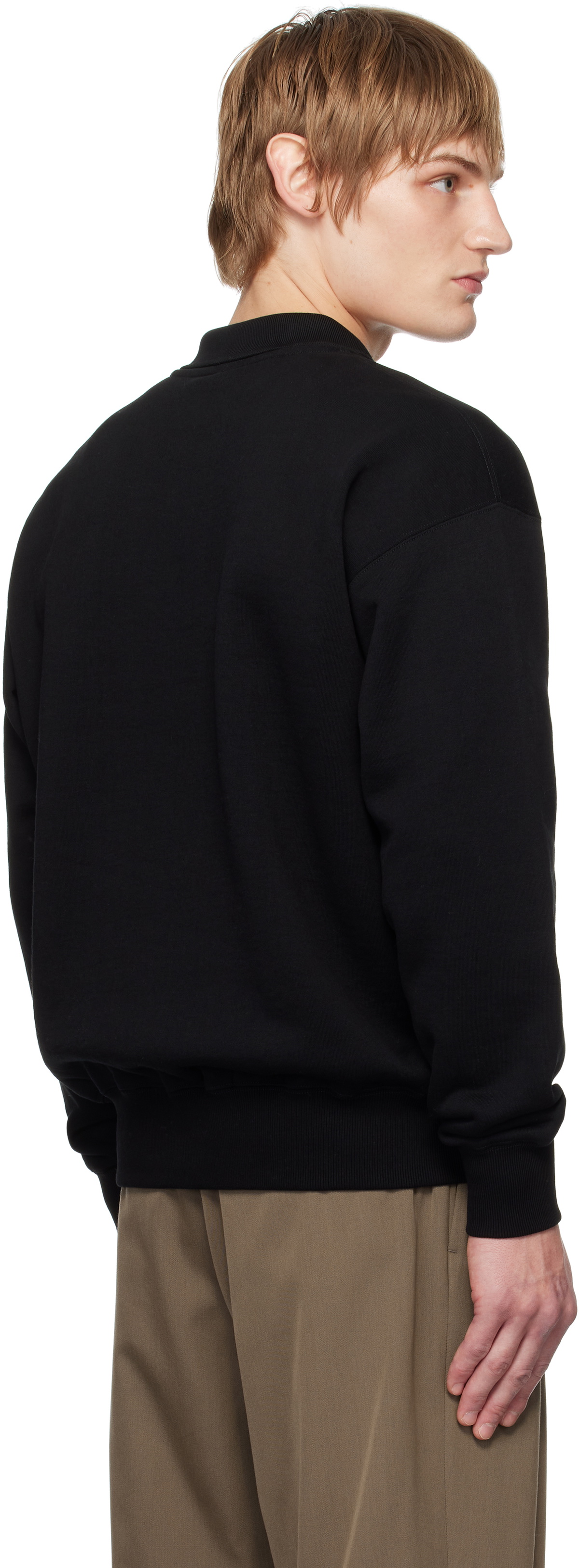 AURALEE Black Smooth Soft Sweat Polo Auralee