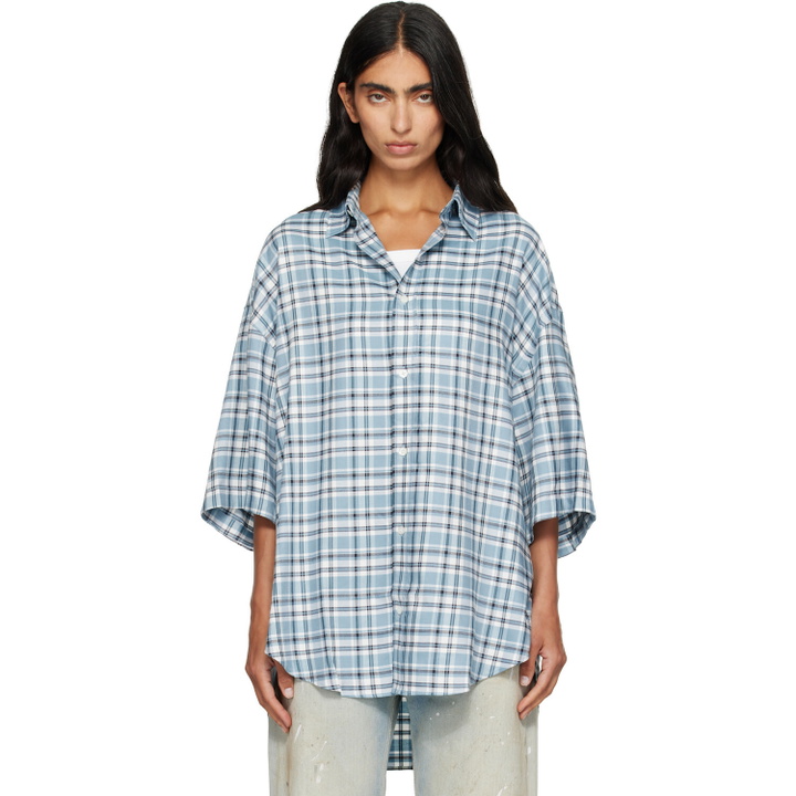 Photo: Acne Studios Blue Checked Flannel Shirt
