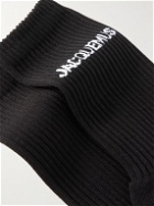 Jacquemus - Logo-Jacquard Ribbed Cotton-Blend Socks - Black