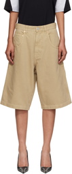 VETEMENTS Beige Hip-Hop Denim Shorts