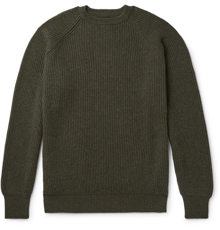 Photo: Anderson & Sheppard - Ribbed Cashmere Sweater - Green