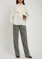 Forte_forte Bow-detail Taffeta Shirt Cream