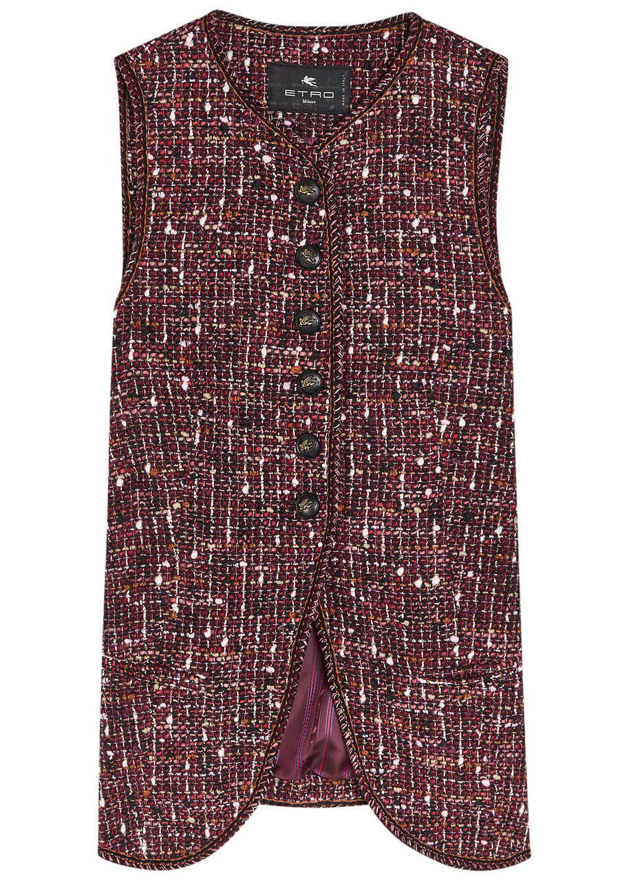 Etro Patterned Bouclé Gilet Multicoloured 1
