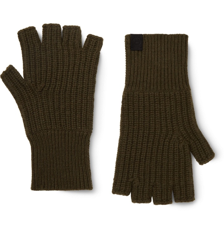 Photo: rag & bone - Ace Ribbed Cashmere Fingerless Gloves - Green