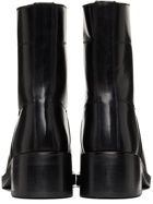 Ernest W. Baker Black Leather Sherpa Boots