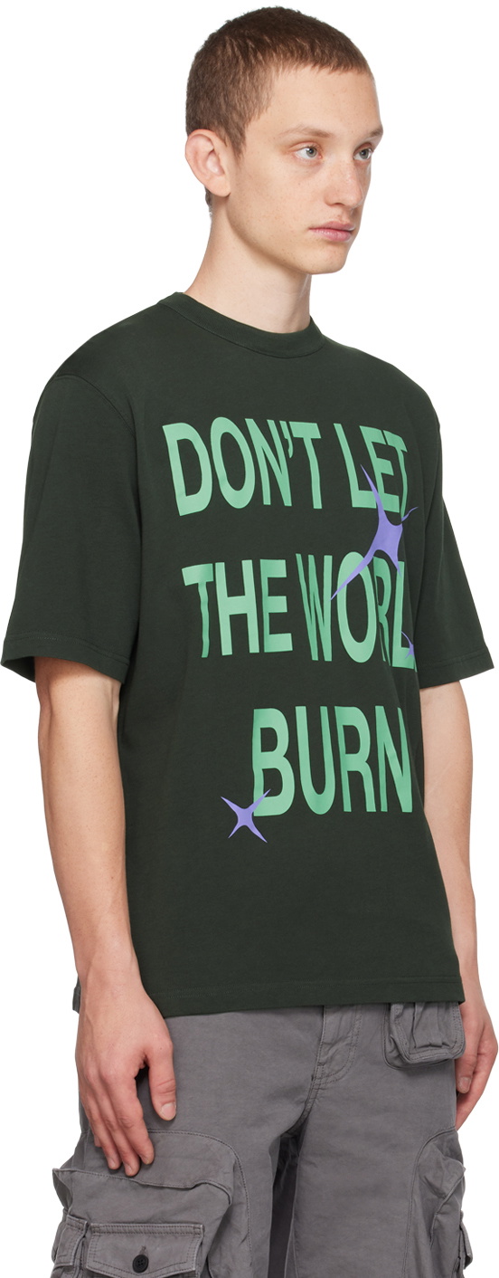 【関税込み】Heron Preston カーキ Burn スウェットシャツ Heron Preston Khaki Burn T-Shirt Heron Preston