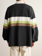 KAPITAL - Striped Cotton-Jersey Rugby Shirt - Black