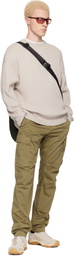 C.P. Company Beige Stretch Sateen Ergonomic Lens Cargo Pants