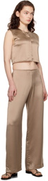 LESET Brown Barb Crewneck Vest