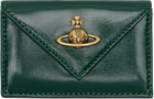 Vivienne Westwood Green 3D Orb Envelope Billfold Wallet